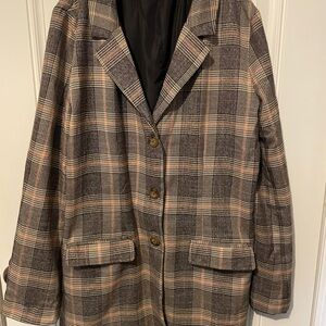 BB Dakota by Steve Madden Brown Plaid Jacket